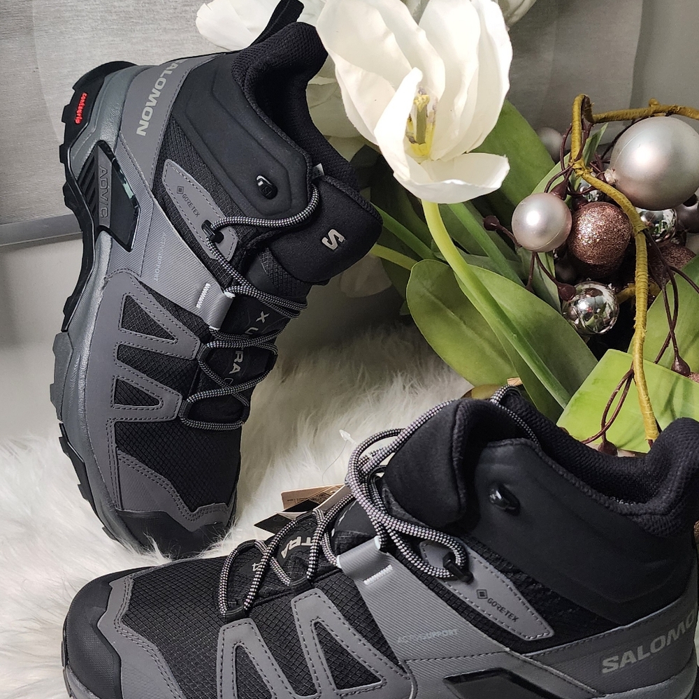 Salomon X Ultra 4 Mid GTX Hiking Boots Shoes Black Gray 413834 Men's New - Picture 2 of 5